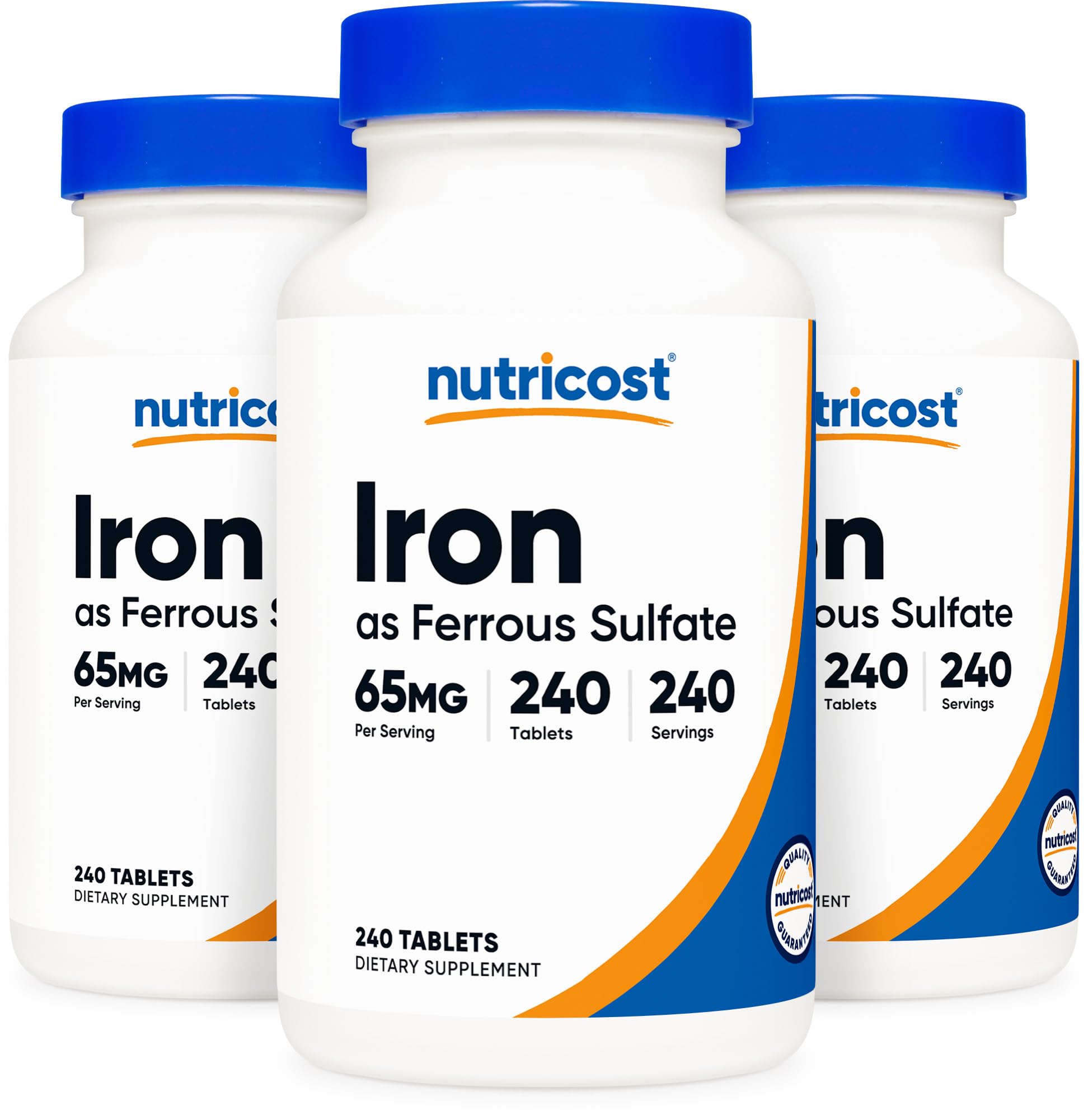 Nutricost Iron glass of water with tablet ready to take