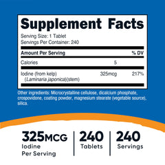 Nutricost Kelp Tablets bottle side view highlighting easy daily use