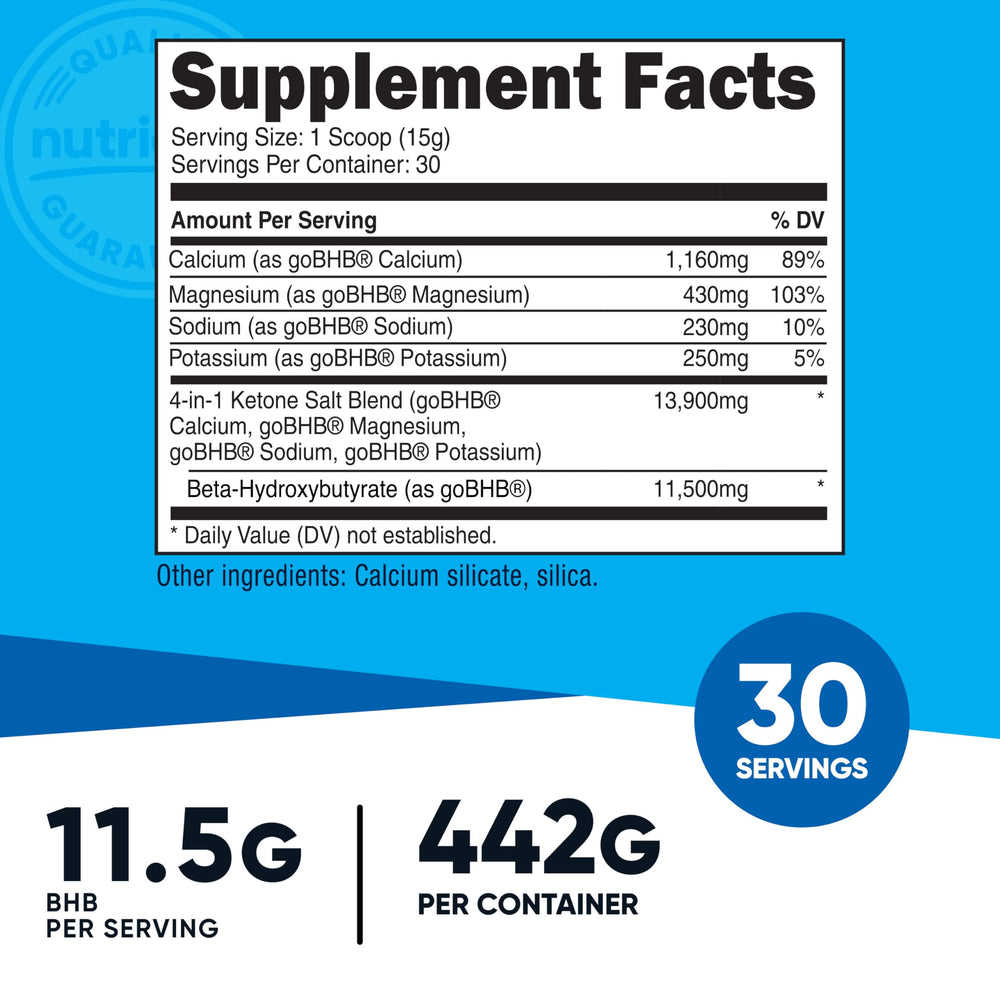 Pouring Nutricost Keto BHB exogenous salts for steady keto energy