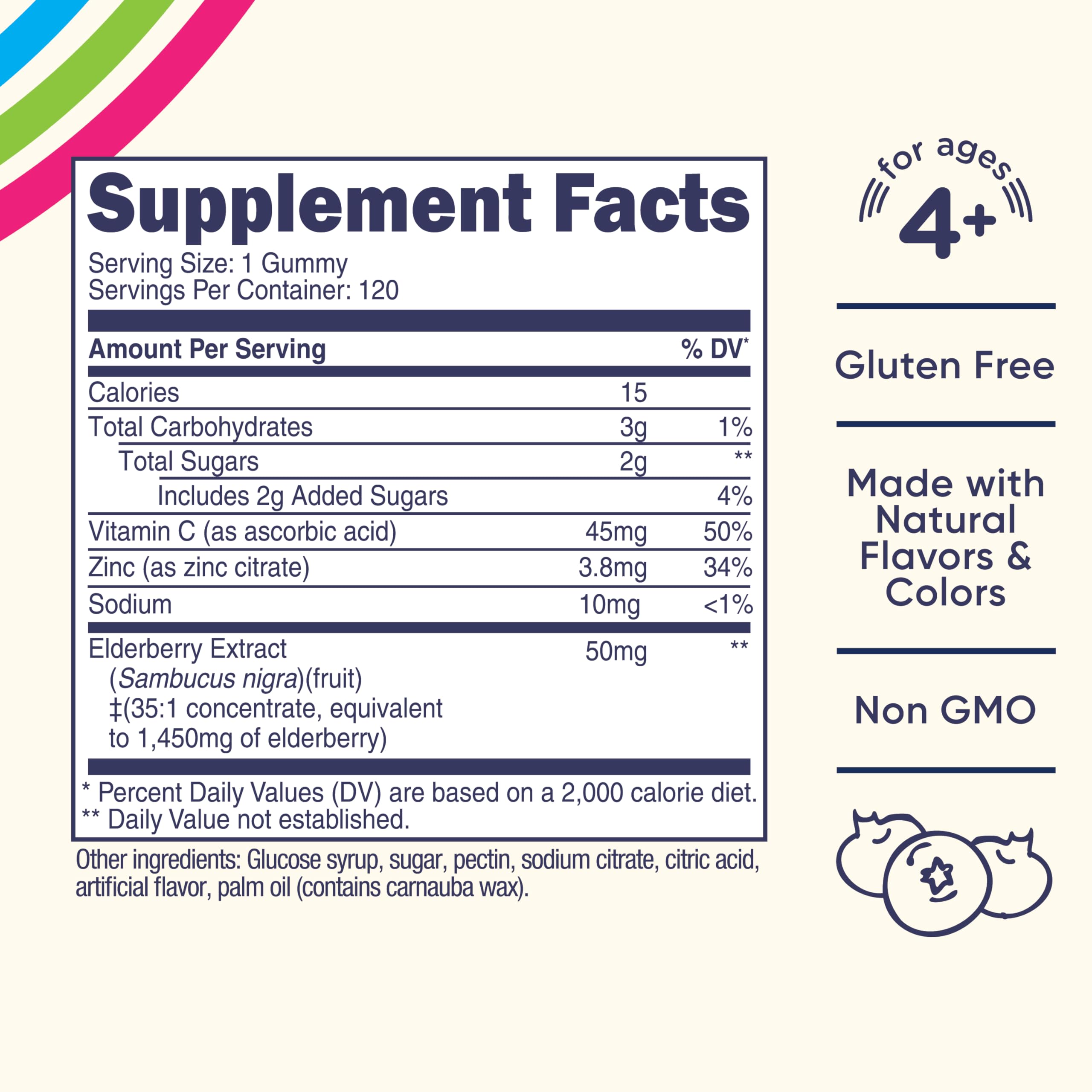 Nutricost Kids Elderberry Gummies serving size displayed on label for easy dosing