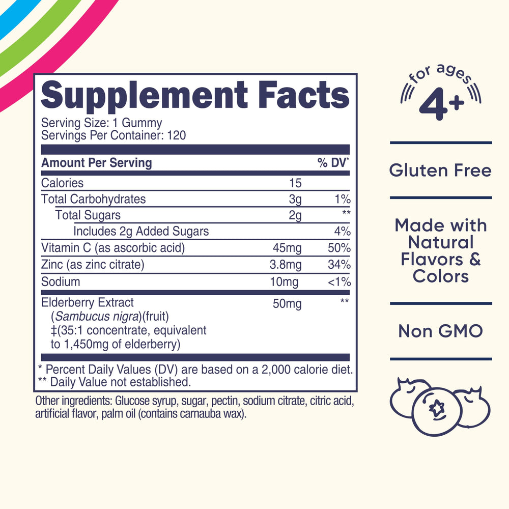 Nutricost Kids Elderberry Gummies serving size displayed on label for easy dosing