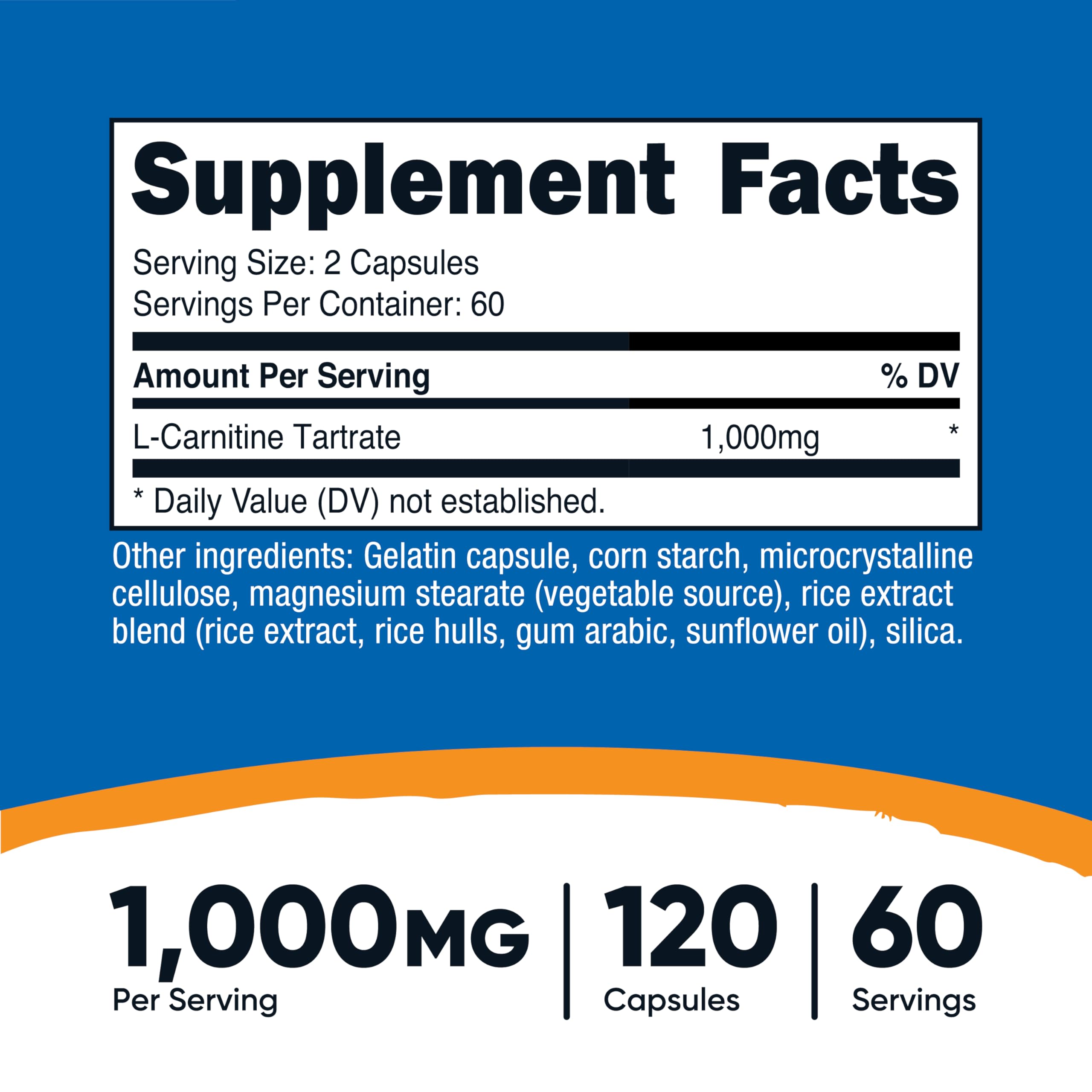 Close-up of Nutricost L-Carnitine Tartrate capsules for convenient daily use