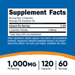 Close-up of Nutricost L-Carnitine Tartrate capsules for convenient daily use