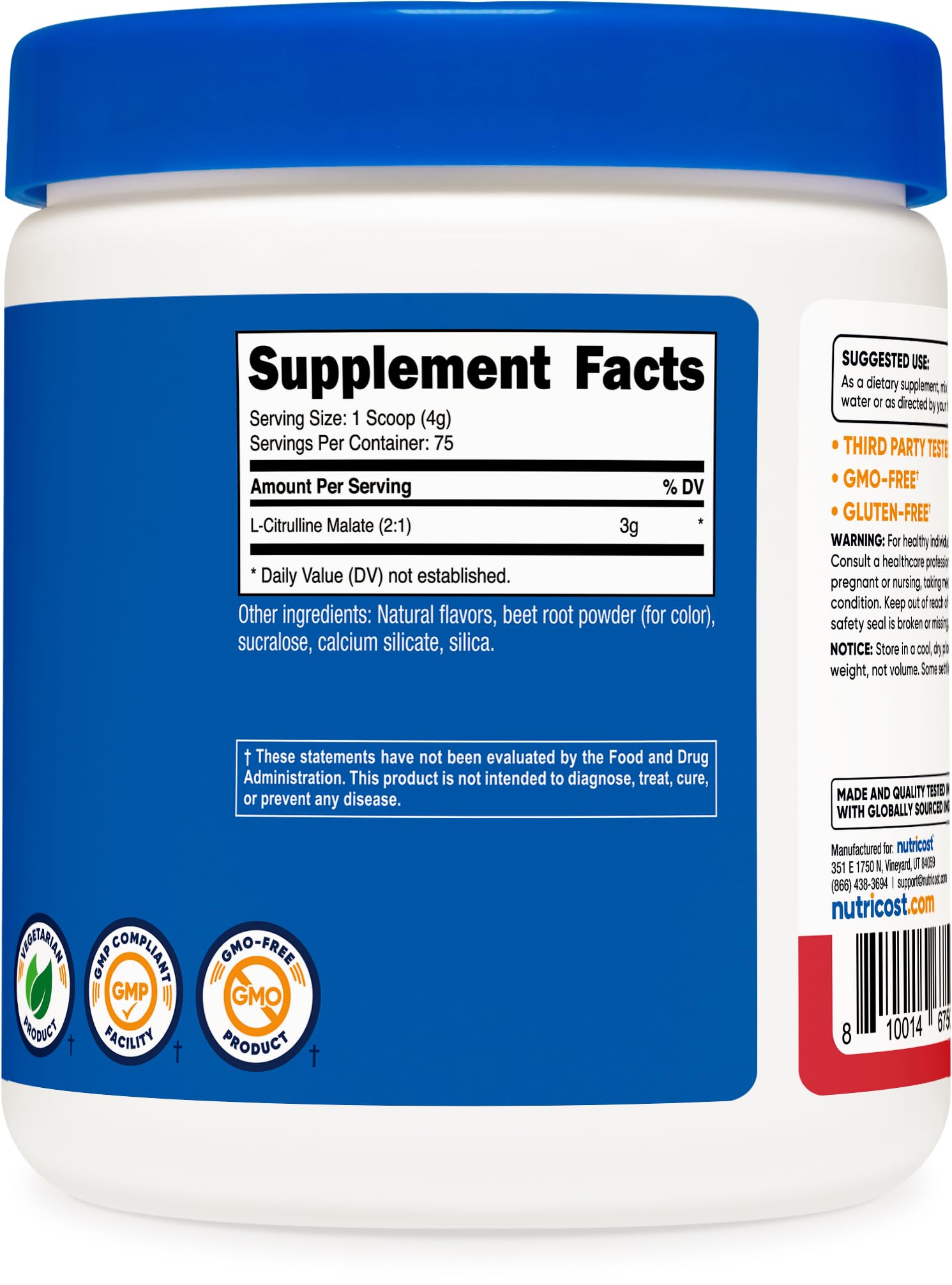 Nutricost L-Citrulline Malate 2:1 packaging in a gym bag for on-the-go use