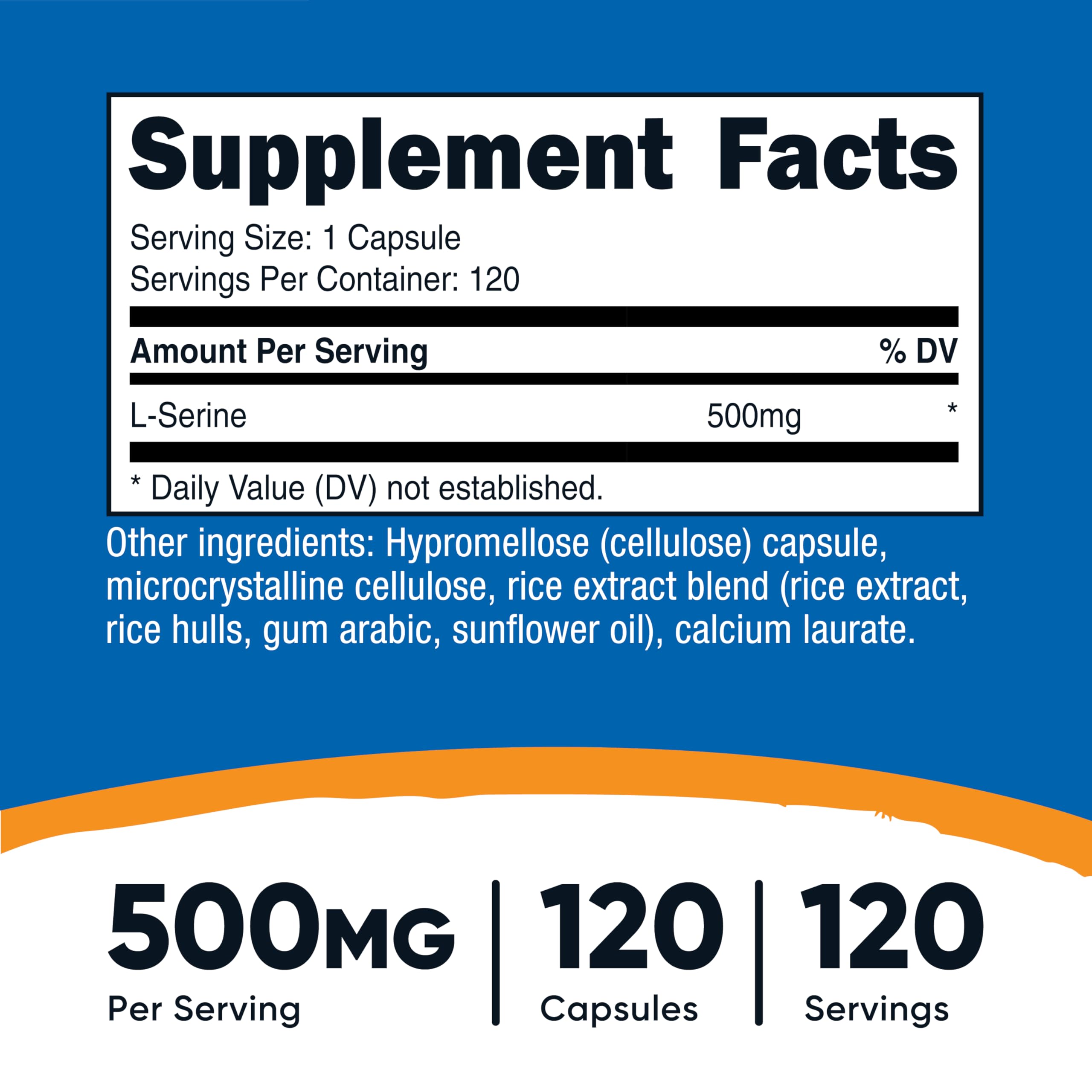 Close-up of Nutricost L-Serine vegetarian capsules