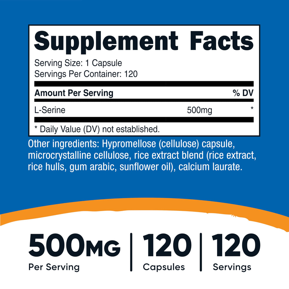 Close-up of Nutricost L-Serine vegetarian capsules
