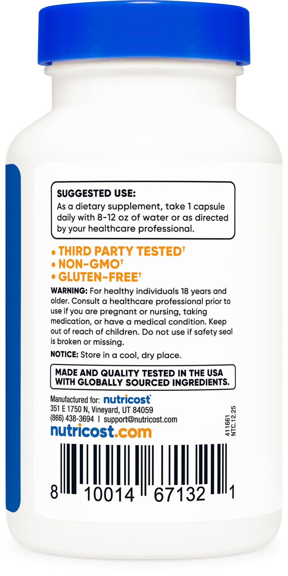 Nutricost L-Serine 120-capsule bottle on a clean countertop