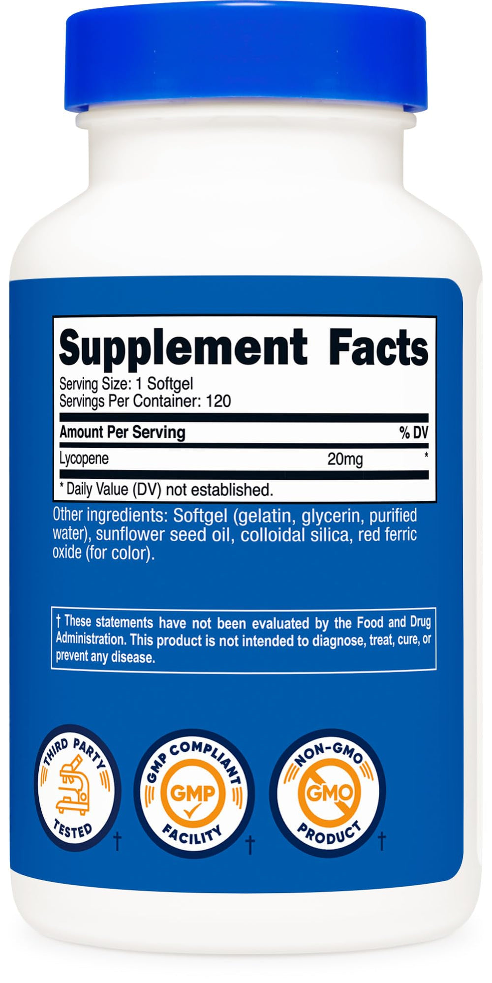 Nutricost Lycopene seal image emphasizing third-party testing and quality assurance