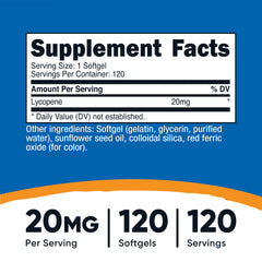 Nutricost Lycopene softgel close-up showing smooth capsules for daily use