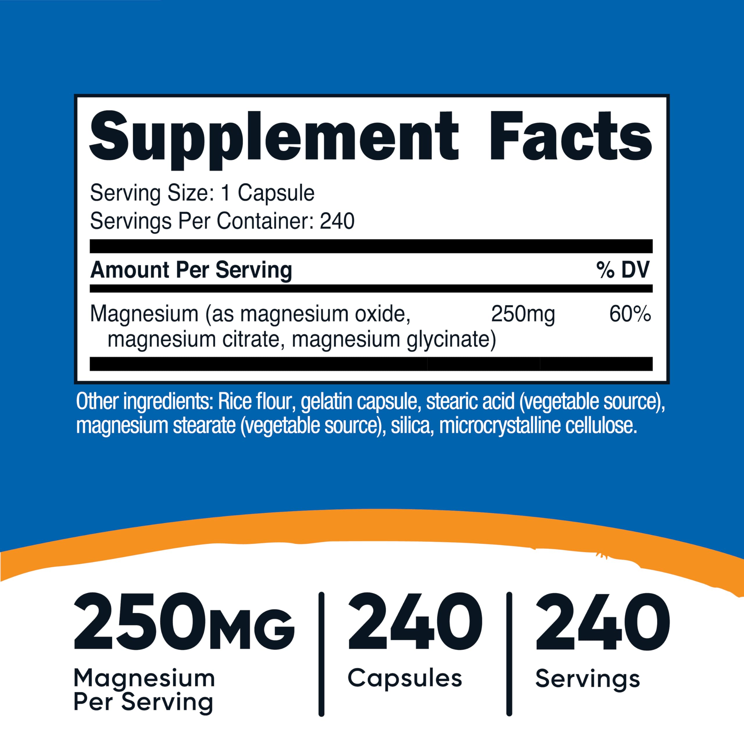 Close-up of Nutricost magnesium capsules highlighting easy daily intake.
