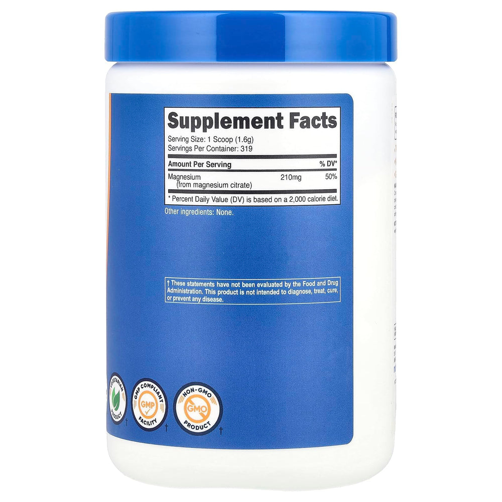 Nutricost Magnesium Citrate Powder scoop in bottle ready for precise serving.