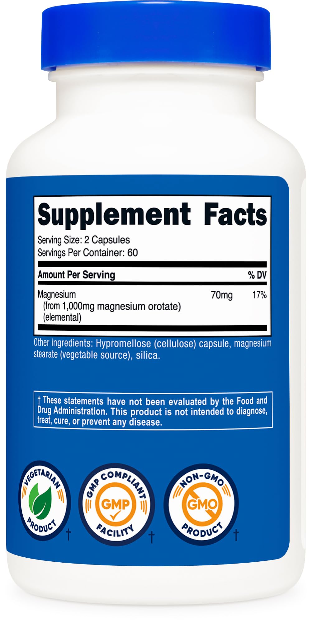 Nutricost bottle shows 60 servings for a two-month supply