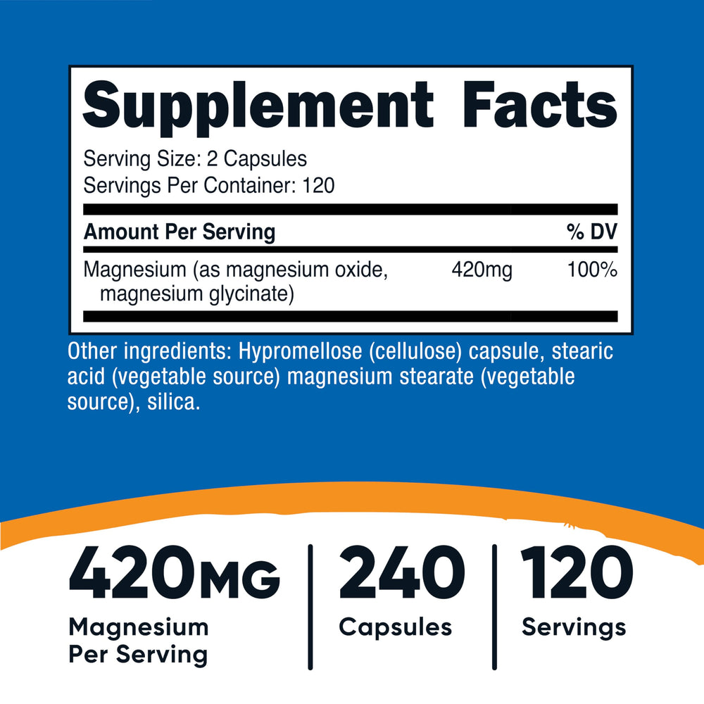 Nutricost Magnesium+ veggie capsules close-up highlighting easy daily use.