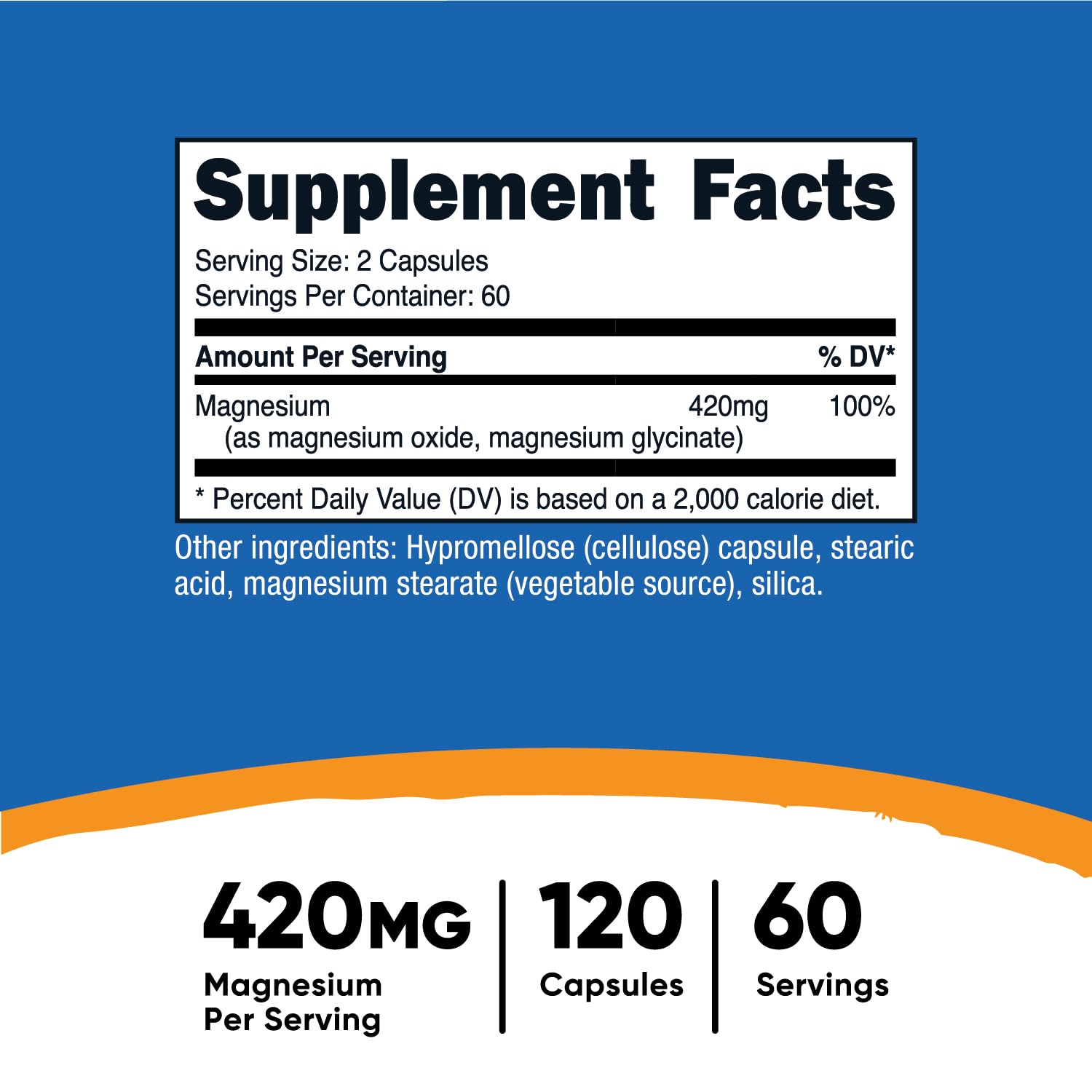 Nutricost Magnesium+ capsules inside show easy-to-swallow plant-based form