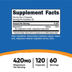 Nutricost Magnesium+ capsules inside show easy-to-swallow plant-based form