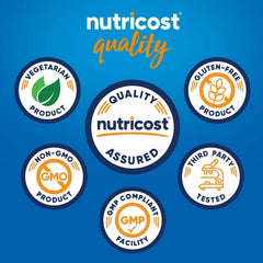 Nutricost Magnesium+ label shows vegan and non-GMO attributes.