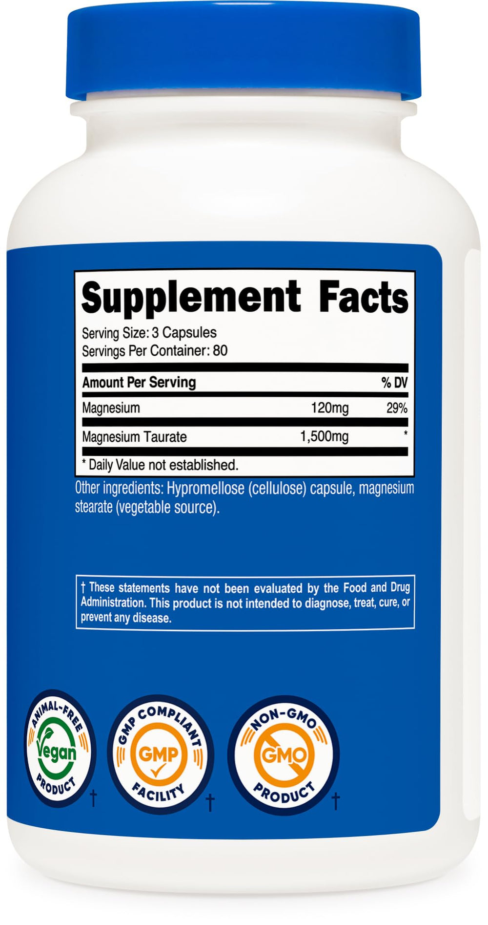 In-use Nutricost Magnesium Taurate capsules suggest a simple daily ritual