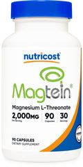 Nutricost Magtein bottle shows 2000mg per serving for daily wellness