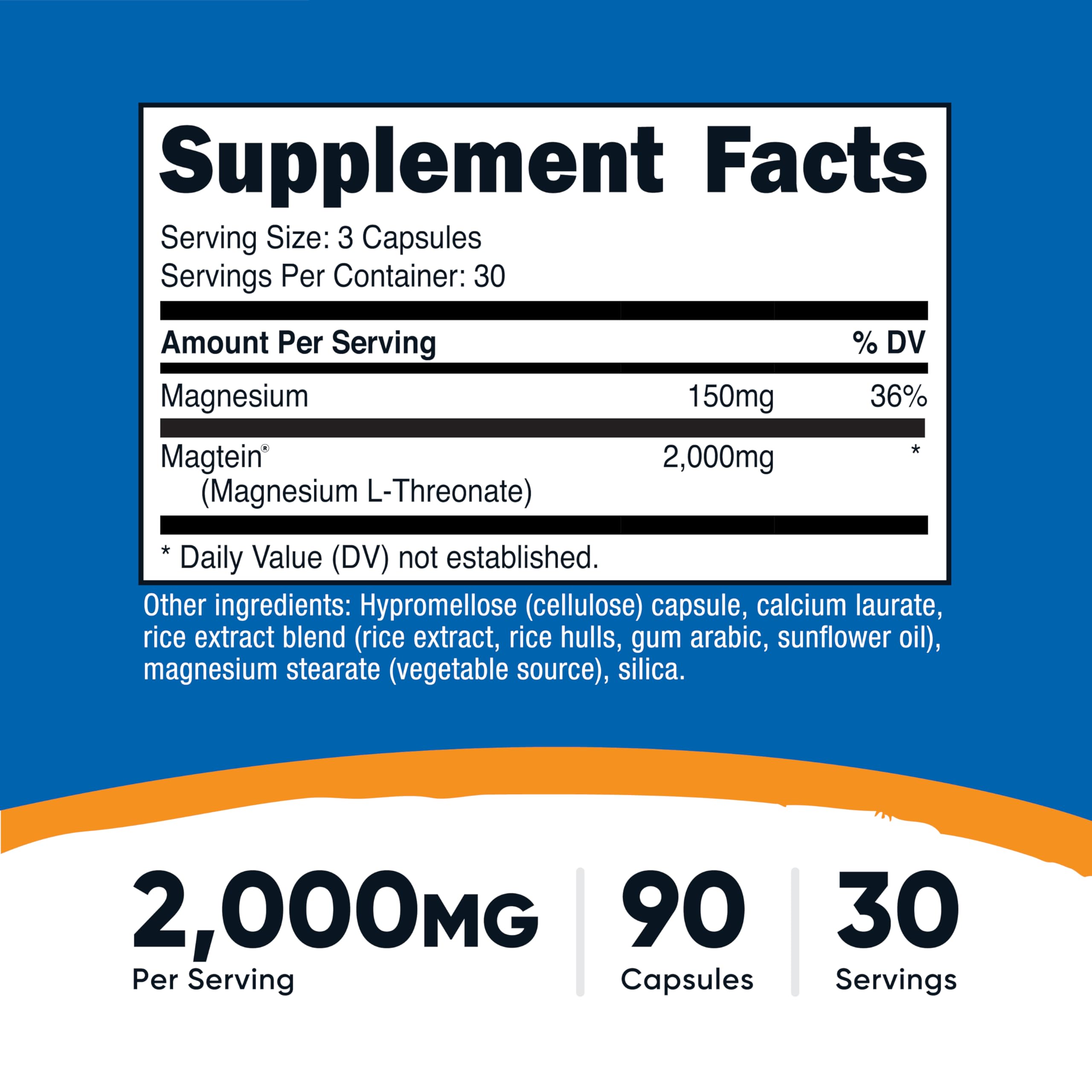 Nutricost Magtein capsules closeup for easy daily use