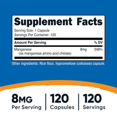 Nutricost manganese capsules close-up designed for easy absorption