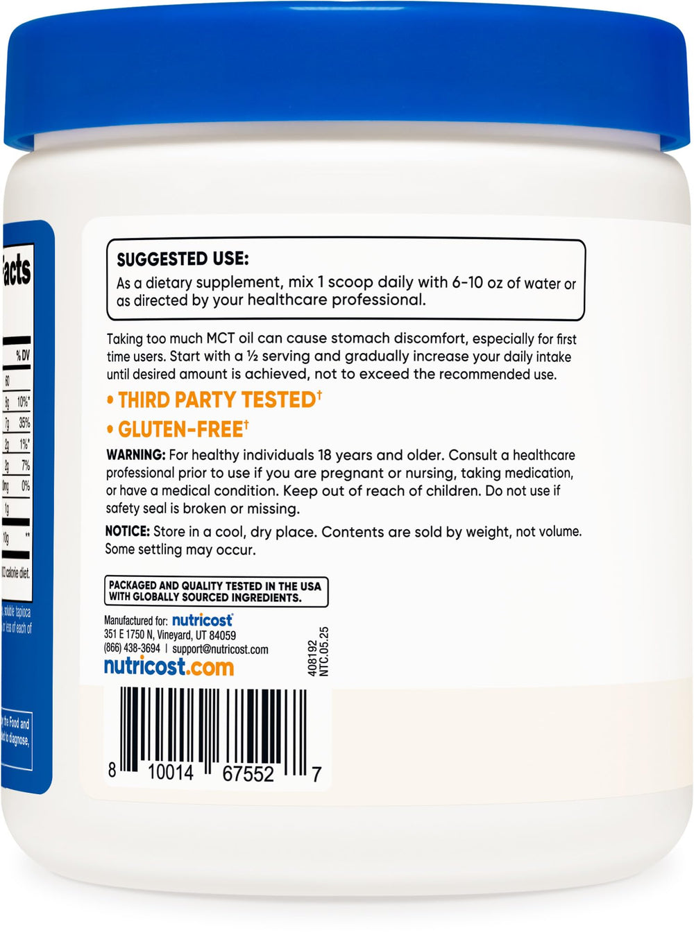 Nutricost MCT Oil Powder blends smoothly into coffee for a quick energy option