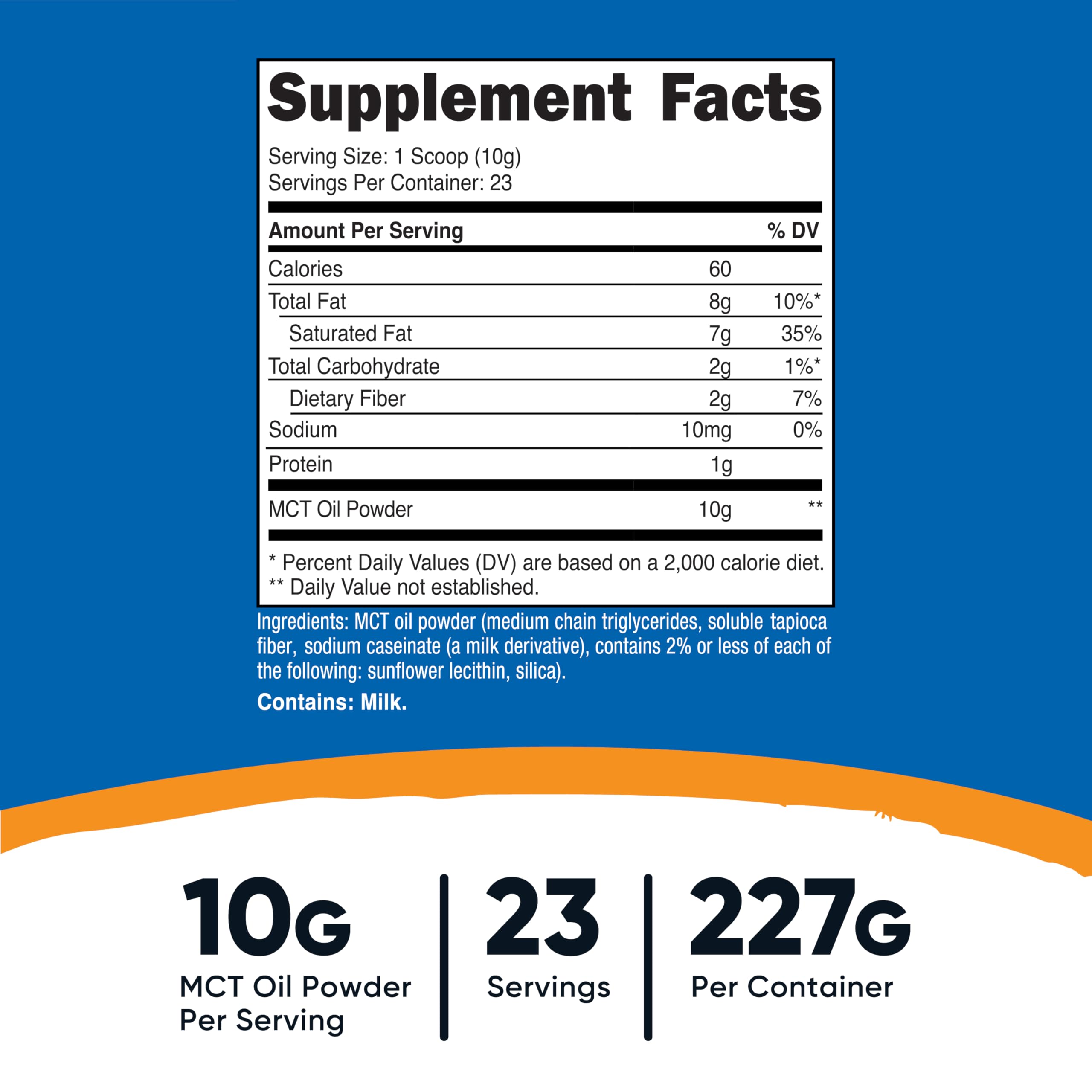 Nutricost MCT Oil Powder scoop for easy, precise keto portioning