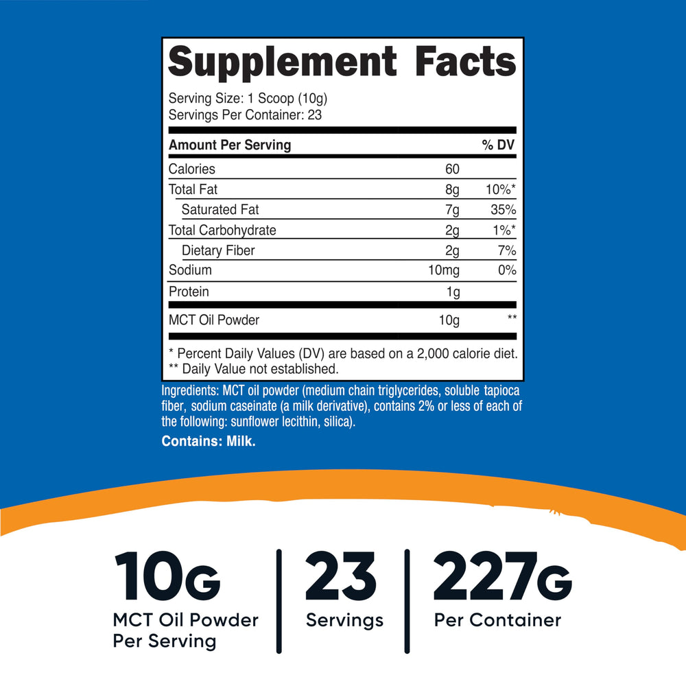 Nutricost MCT Oil Powder scoop for easy, precise keto portioning