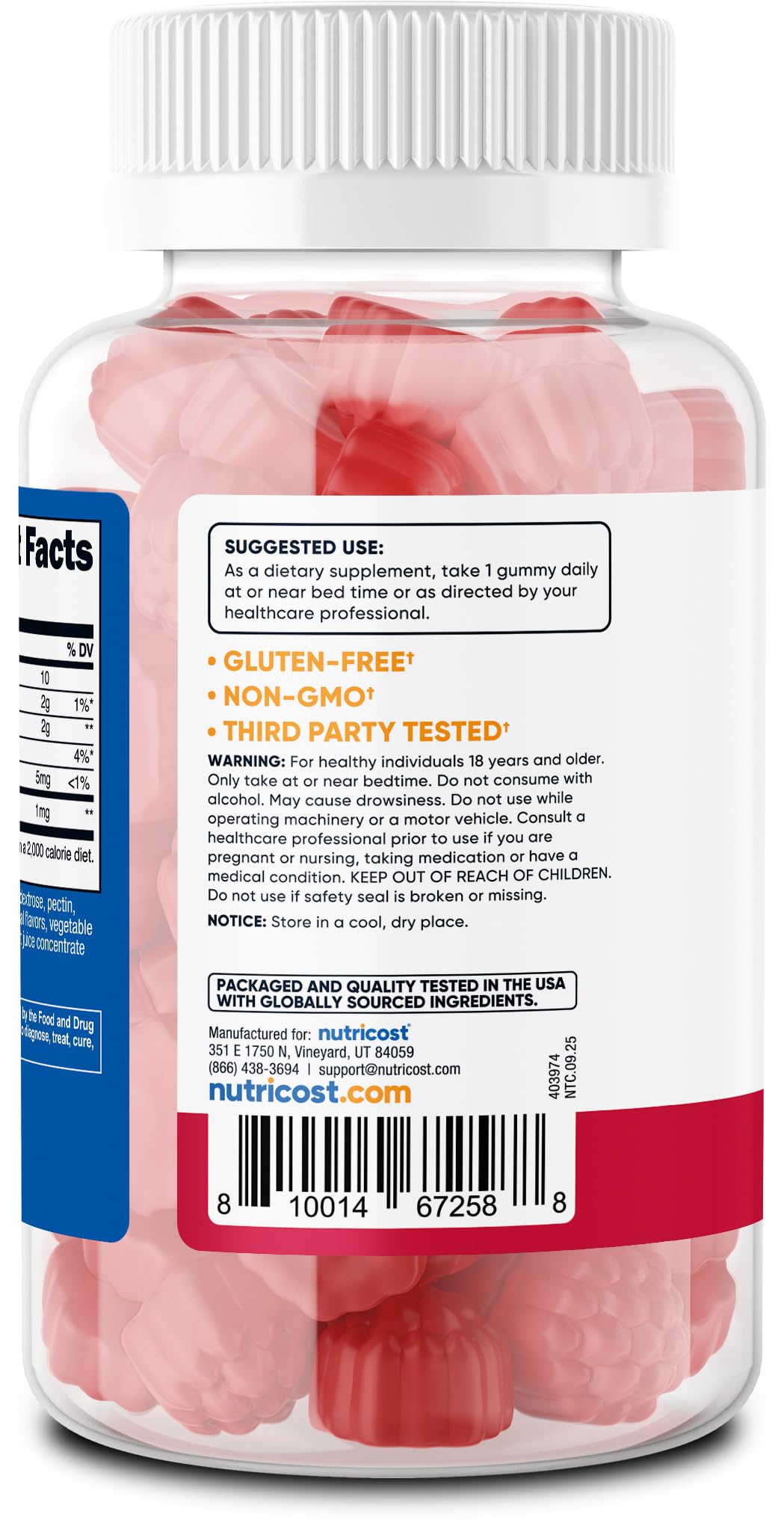 Nutricost bottle on kitchen surface highlights on-the-go convenience.