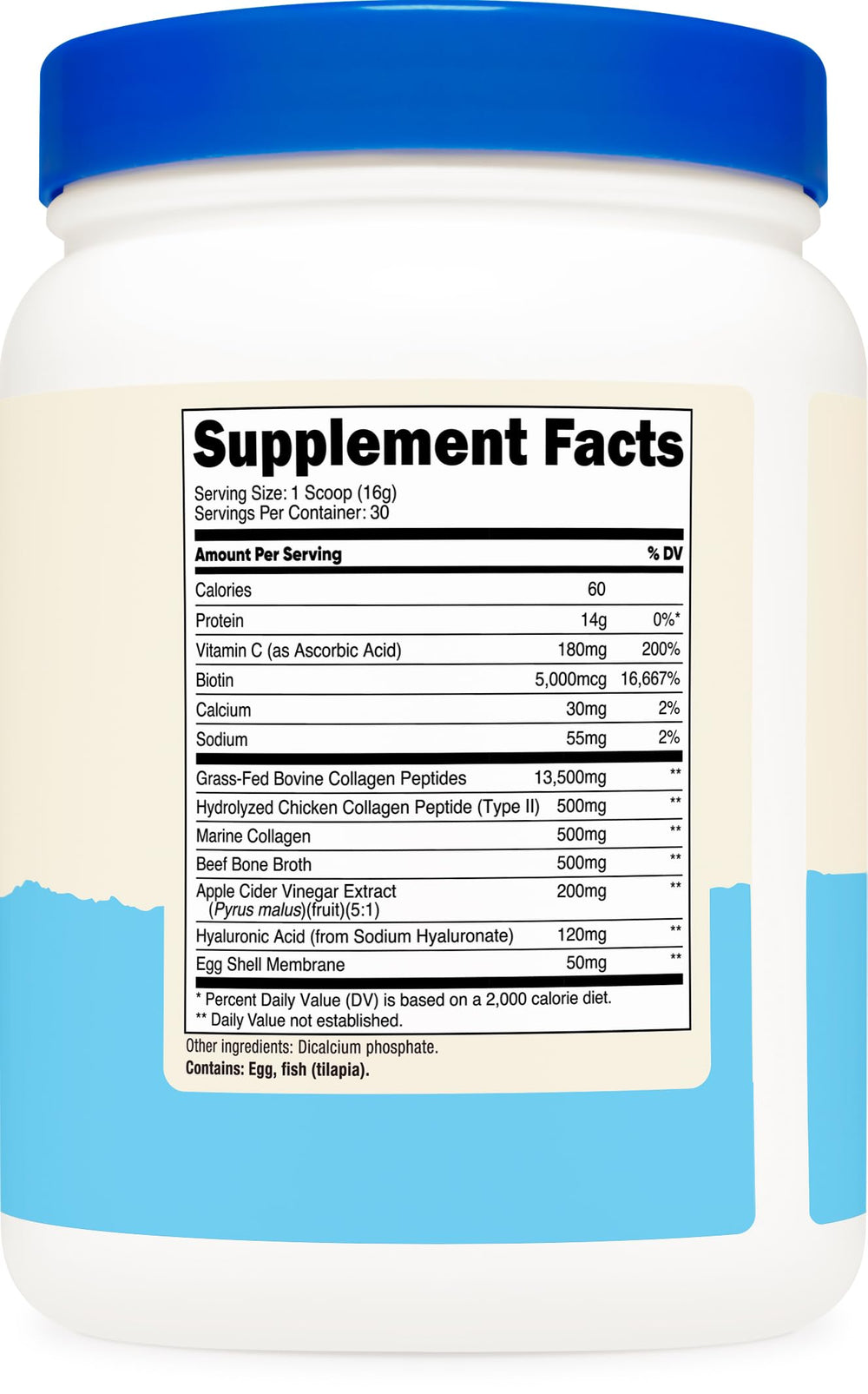 Nutricost powder texture close-up suggests smooth mix in hot or cold drinks