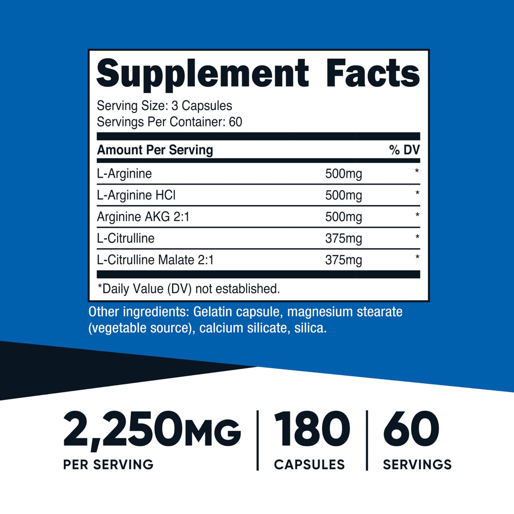 Nutricost Nitric Oxide Booster capsule close-up highlighting 750 mg potency