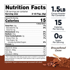 Nutricost unsweetened cocoa powder close-up texture for baking