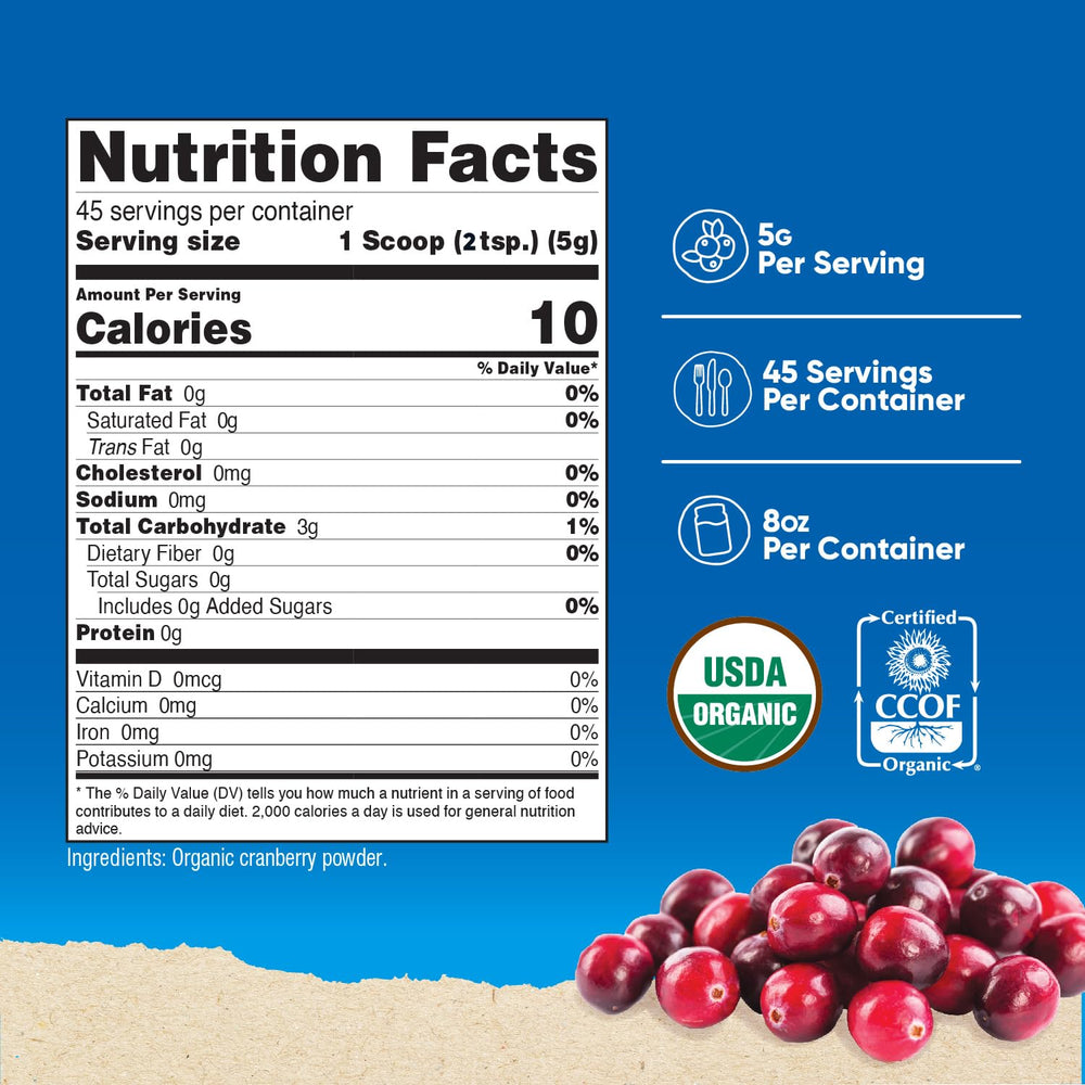 Nutricost Organic Cranberry Powder scoop ready for quick servings