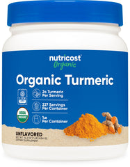 Nutricost organic turmeric powder 1lb jar, ready for everyday cooking