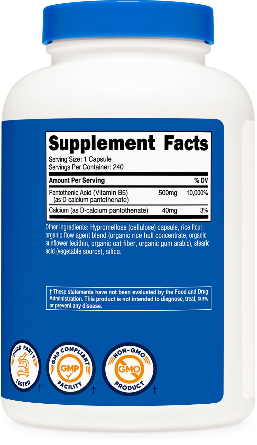 Nutricost Pantothenic Acid packaging on store shelf