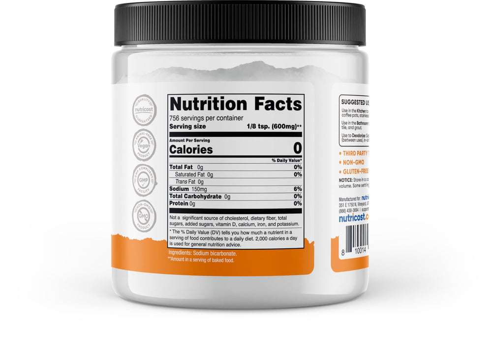 Nutricost Pantry Baking Soda cleaning application for kitchen and bathroom tasks