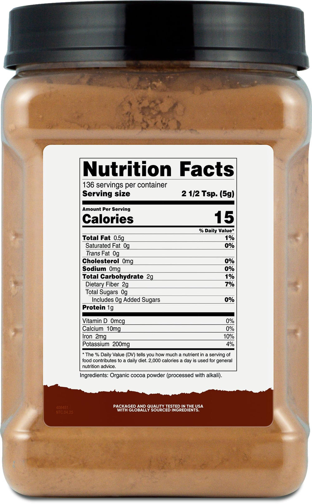 Nutricost gluten-free vegan cocoa powder bottle in pantry