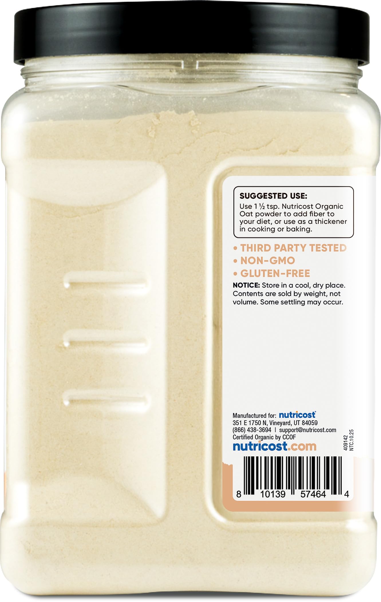 Nutricost Oat Fiber showing the USDA Organic seal for trusted quality.