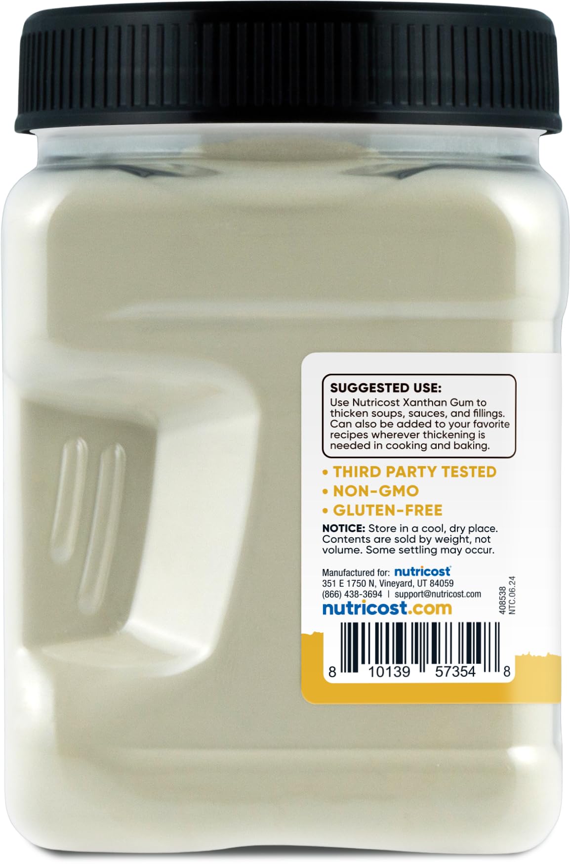 Nutricost Xanthan Gum product image showcasing facility standards for safety and quality.
