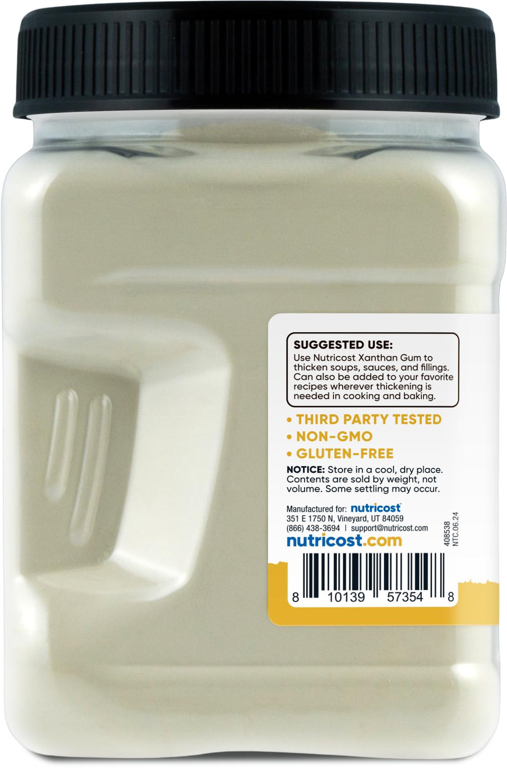 Nutricost Xanthan Gum product image showcasing facility standards for safety and quality.
