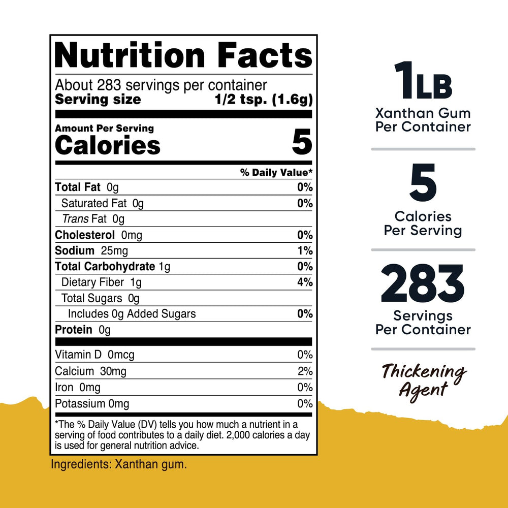 Nutricost Xanthan Gum powder closeup highlighting fine texture for smooth batters.