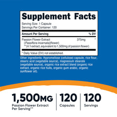 Nutricost Passion Flower Extract capsules close-up highlighting compact daily dosing.