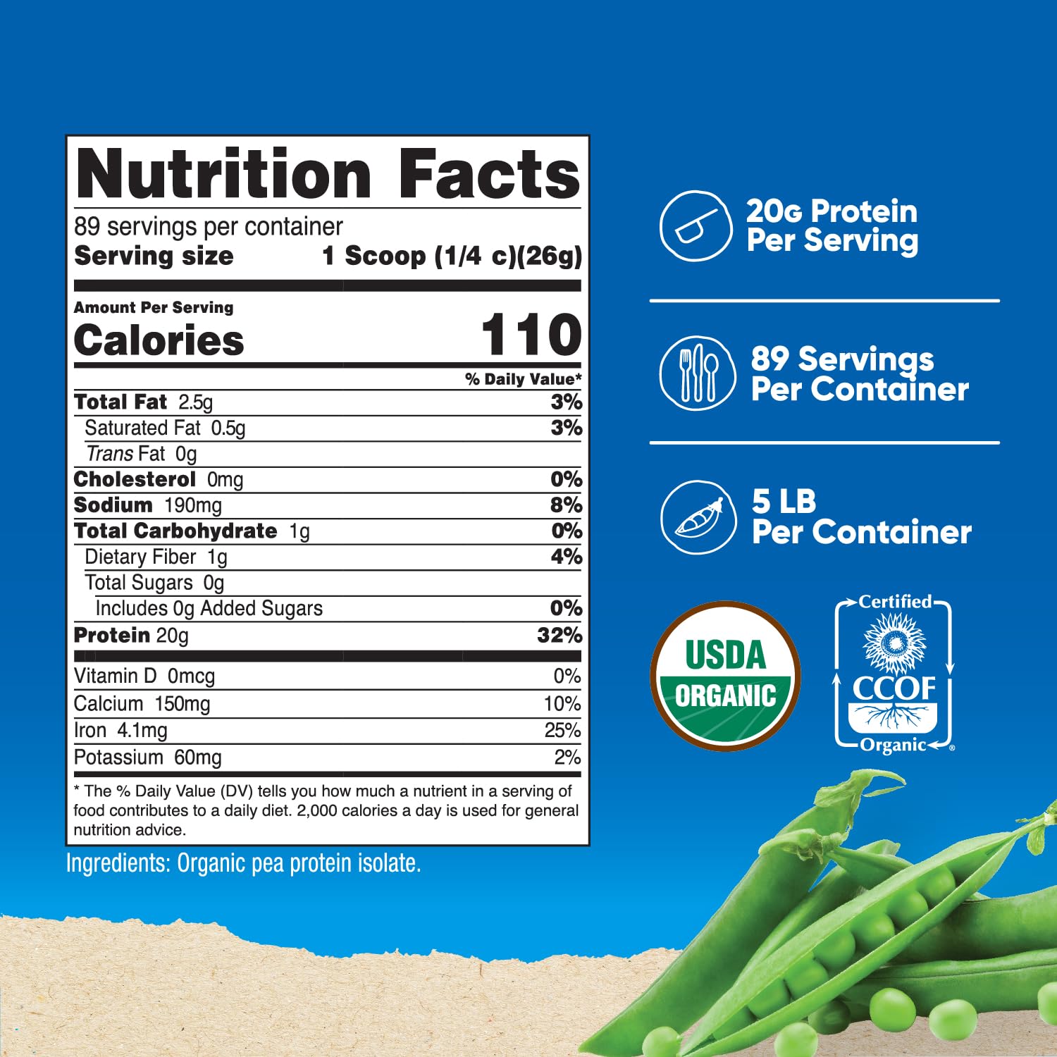Nutricost pea protein isolate scoop for easy measurement and shakes