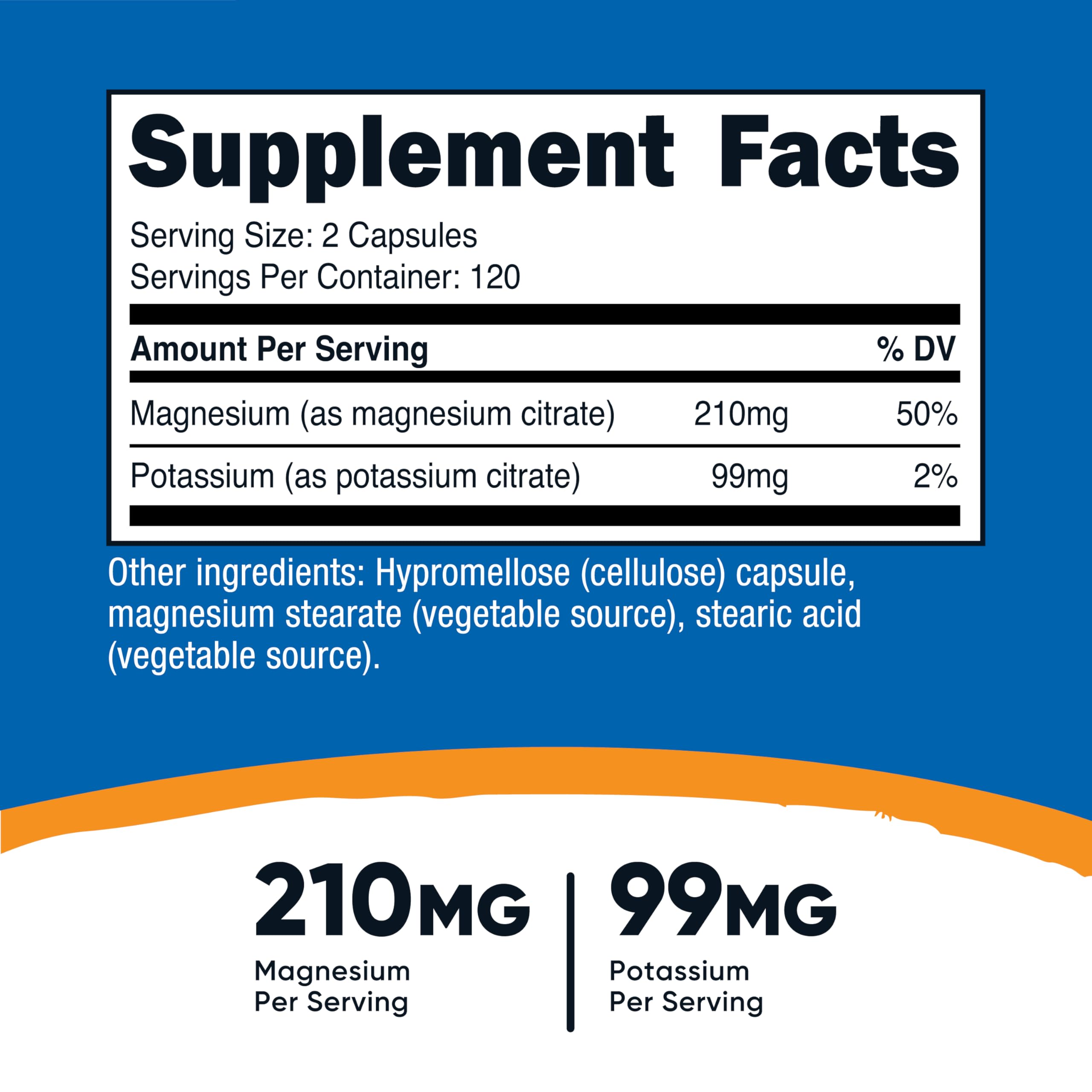 Nutricost Potassium Magnesium Citrates capsules closeup for easy daily intake.