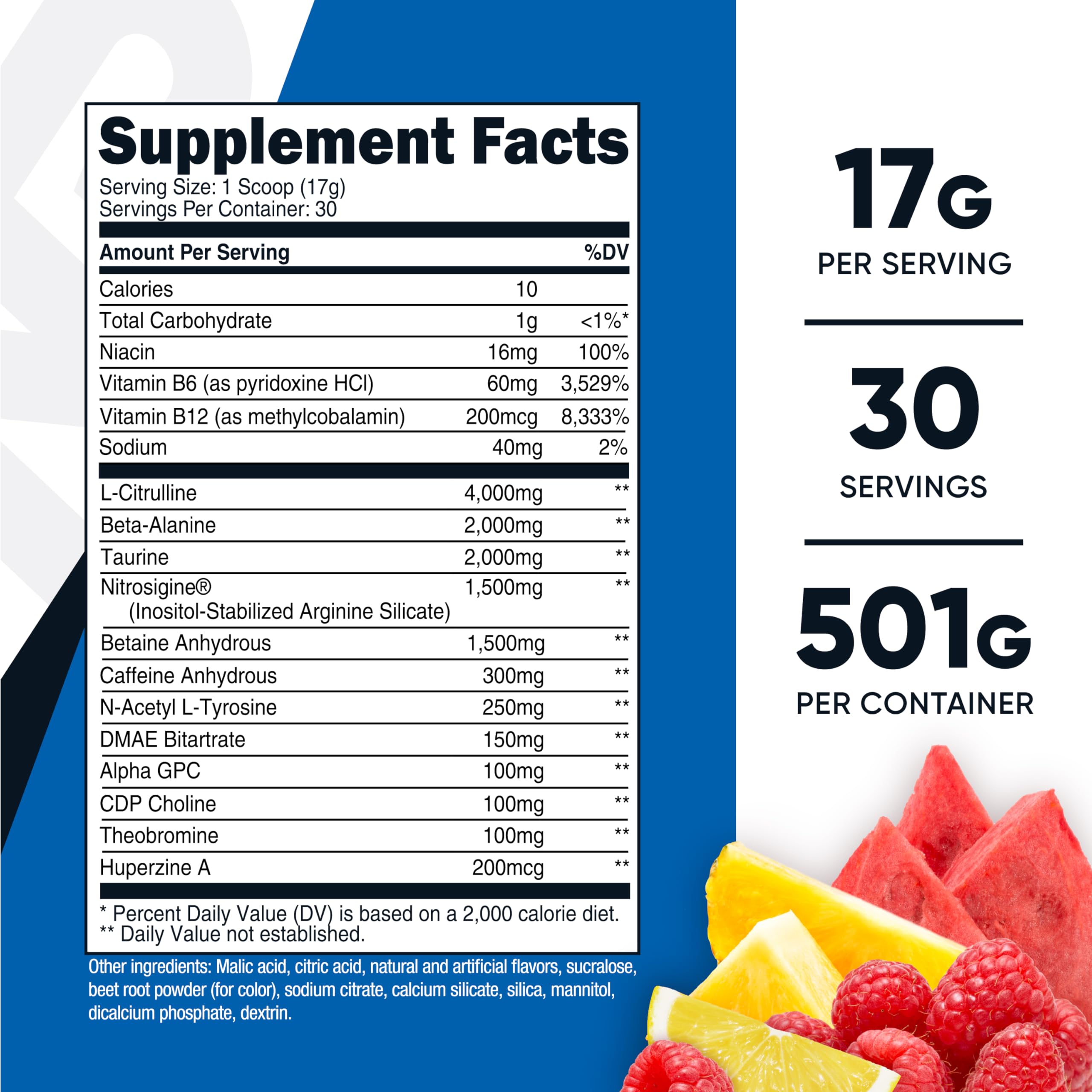 Scoop included with Nutricost Pre-X Xtreme Fruit Punch for easy serving.