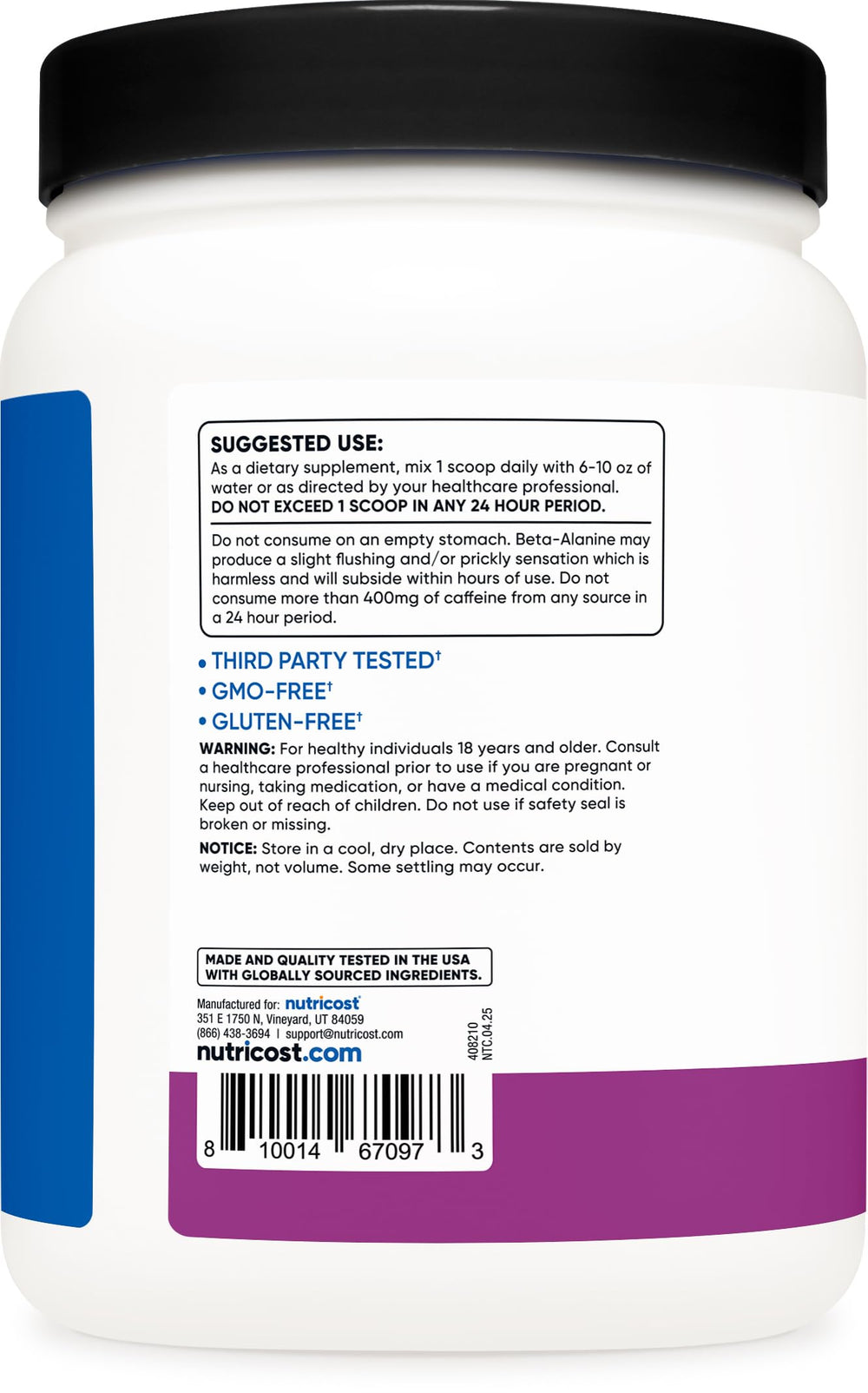 Nutricost Pre-X Extreme grape ingredients close-up featuring L-Citrulline and Beta-Alanine