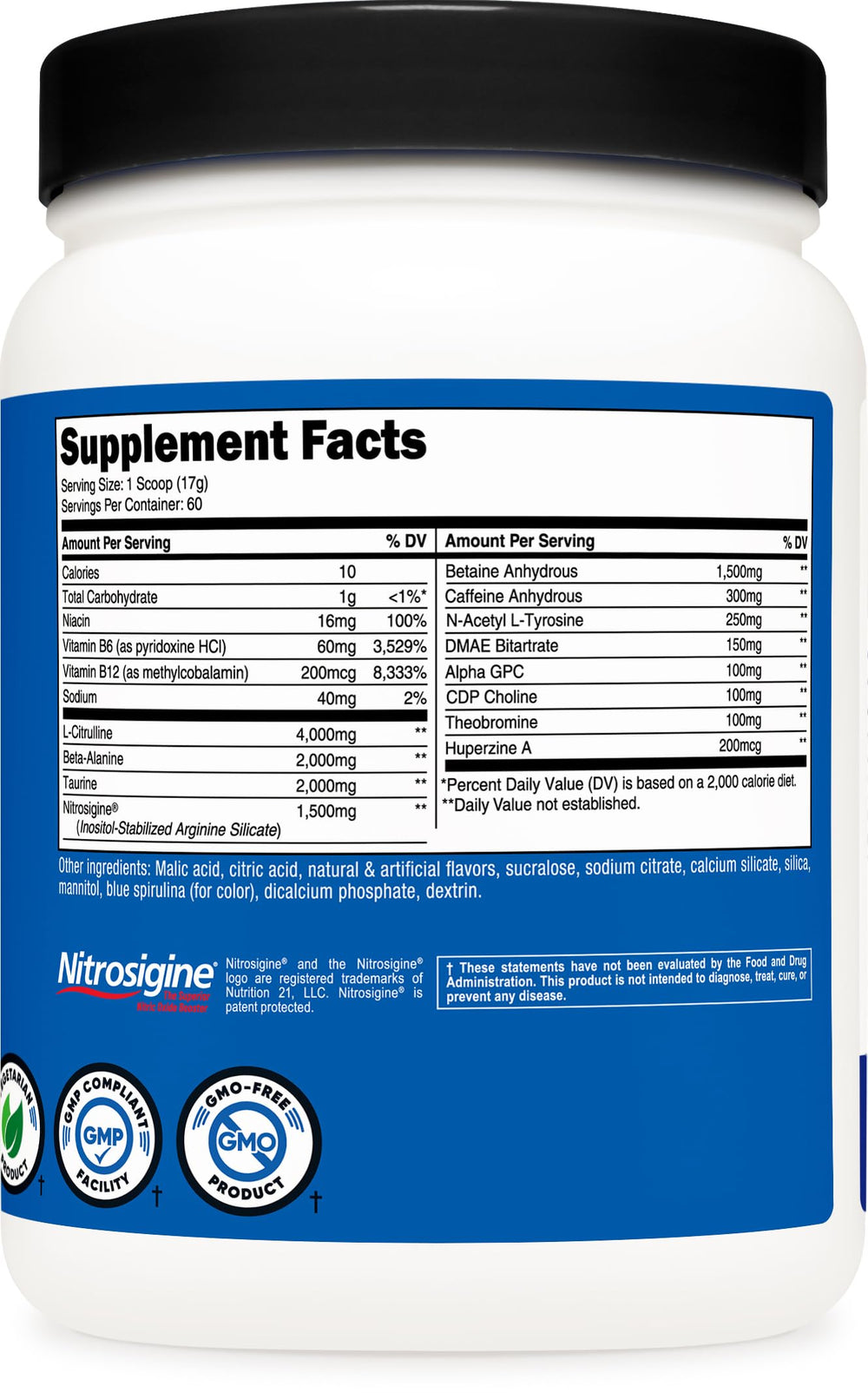 Product packaging on shelf highlights GMP-compliant manufacturing and quality.