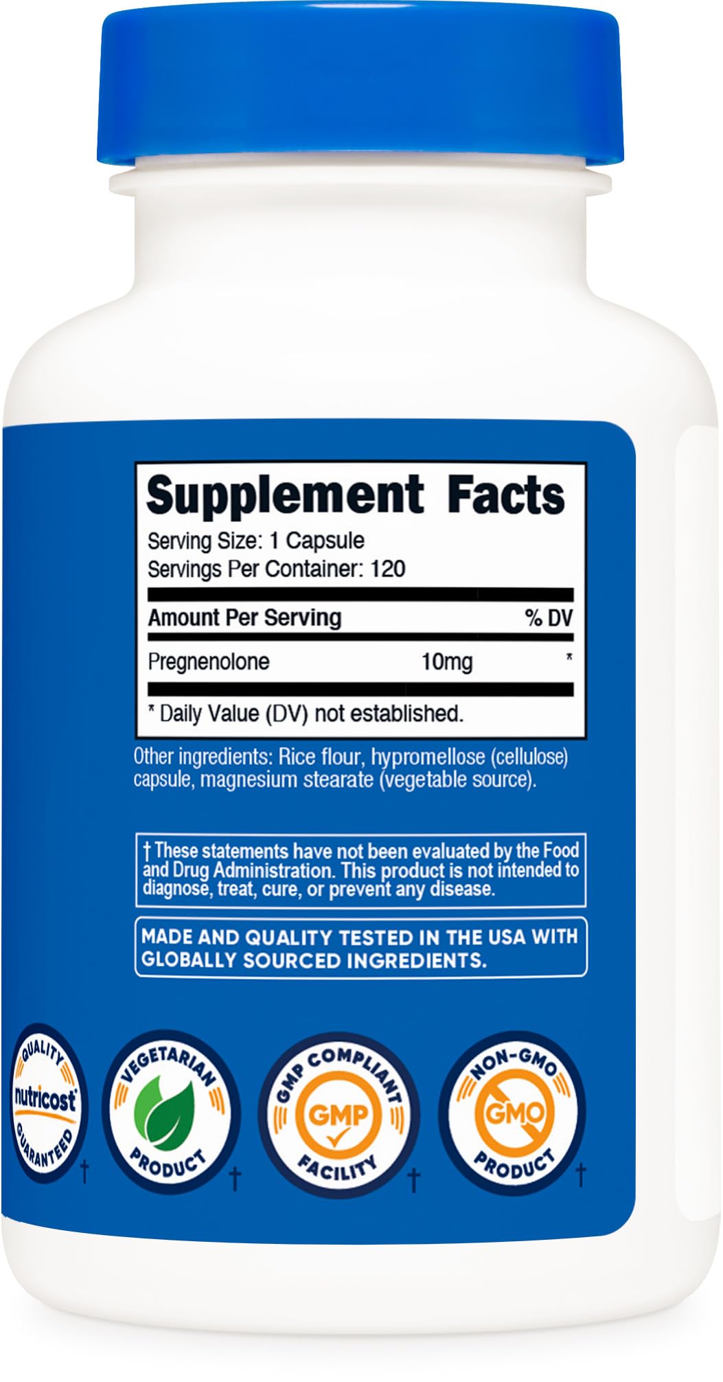 Nutricost packaging display highlighting 120 capsules per bottle