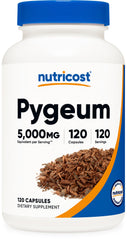 Nutricost Pygeum bottle front showing 120 capsules for daily use