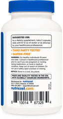 Nutricost Quercetin 1000mg bottle label detail highlighting transparency and third-party testing