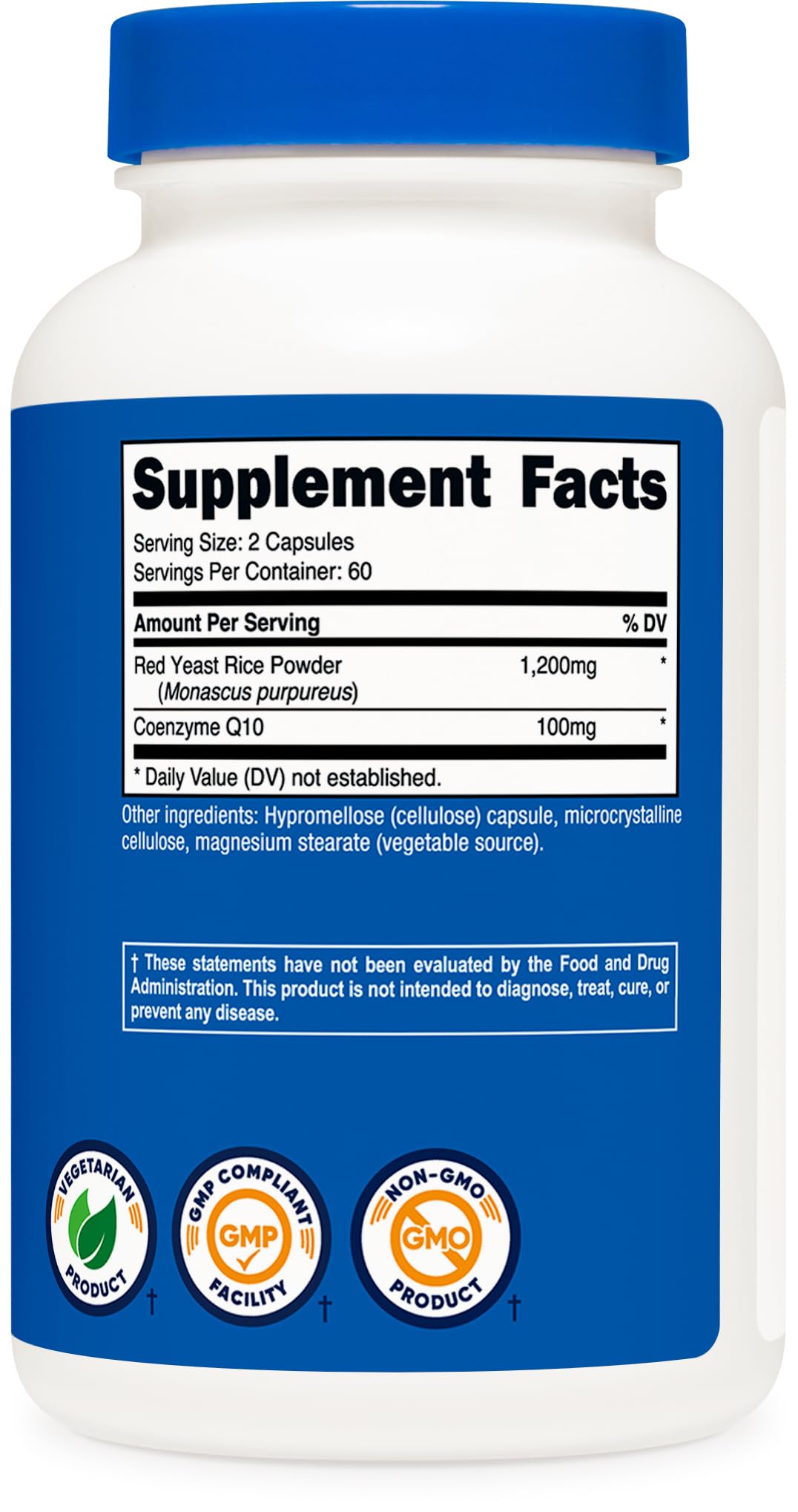 Nutricost red yeast rice with CoQ10 in dispensing setup for easy daily intake